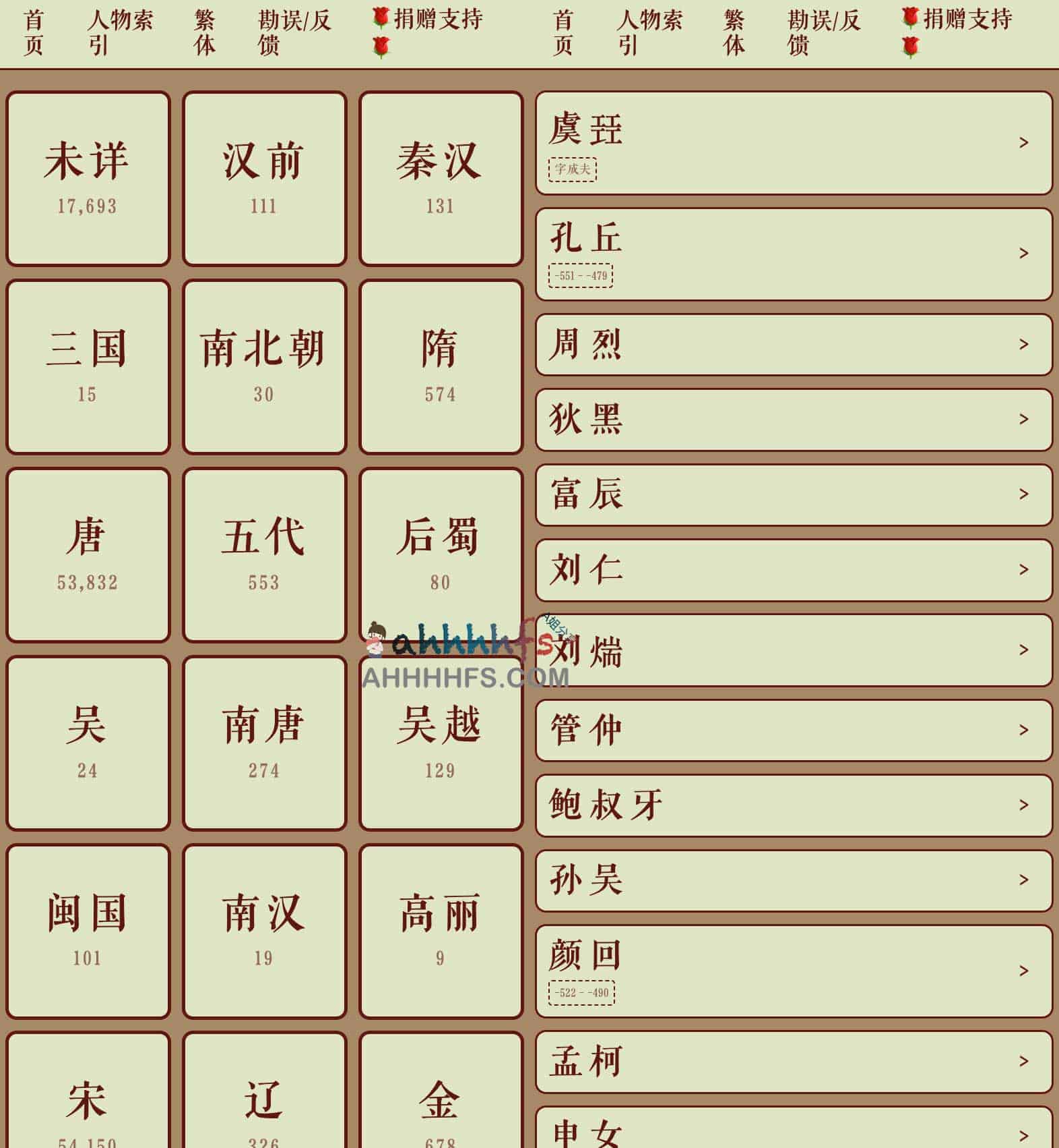 人物志-中国历代人物传记数据库网站 人物志-中国历代人物传记数据库网站