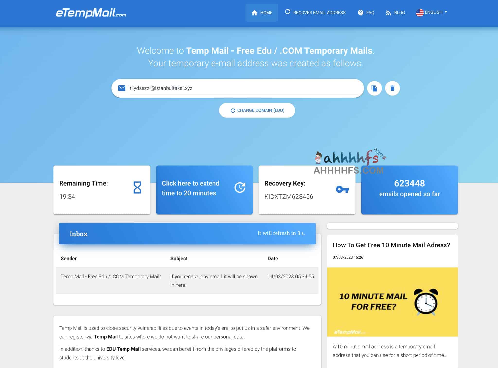 eTempMail-免费临时教育邮箱 eTempMail-免费临时教育邮箱