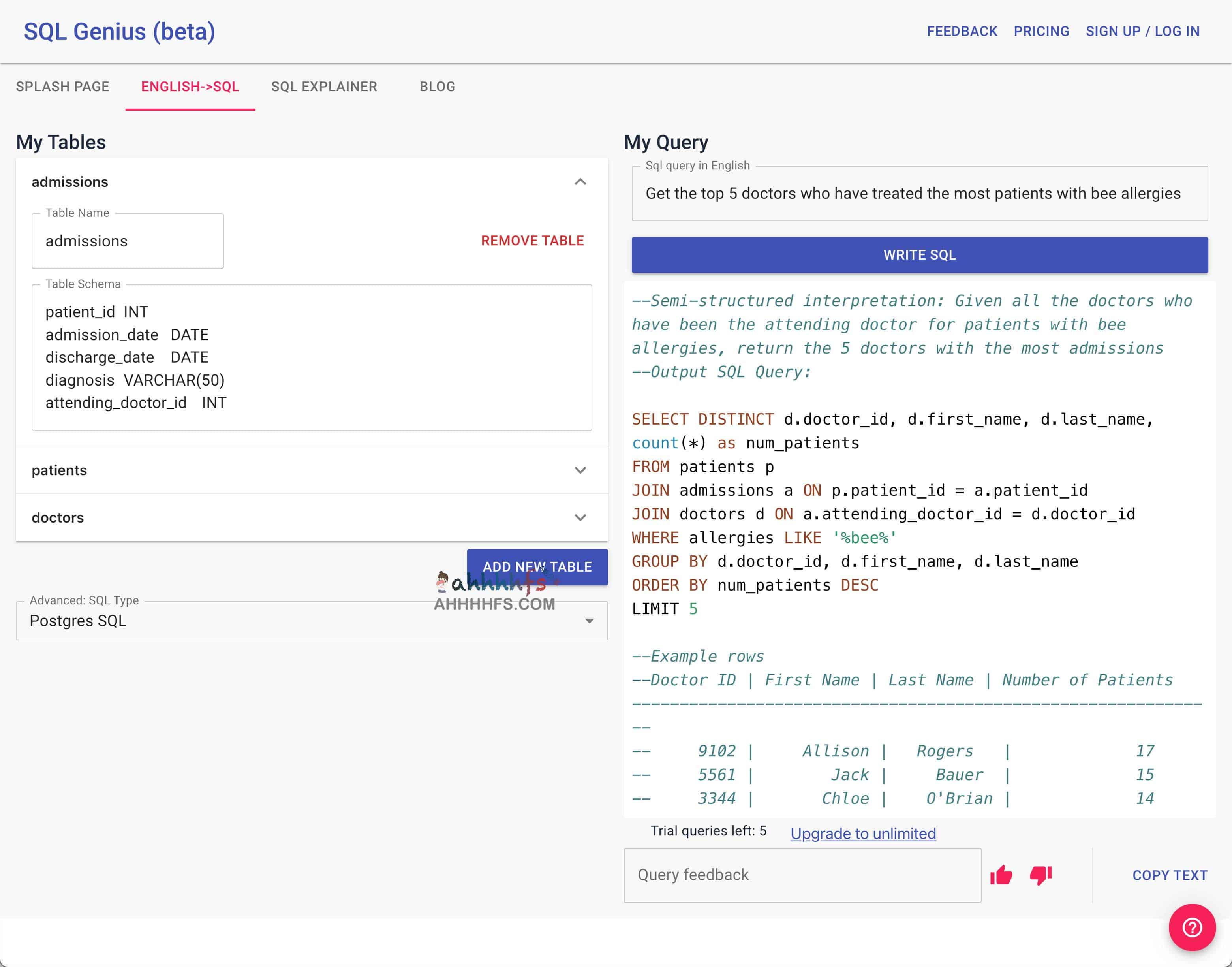 SQL Genius-在线人工智能AI数据库SQL生成器和解析器 SQL Genius-在线人工智能AI数据库SQL生成器和解析器