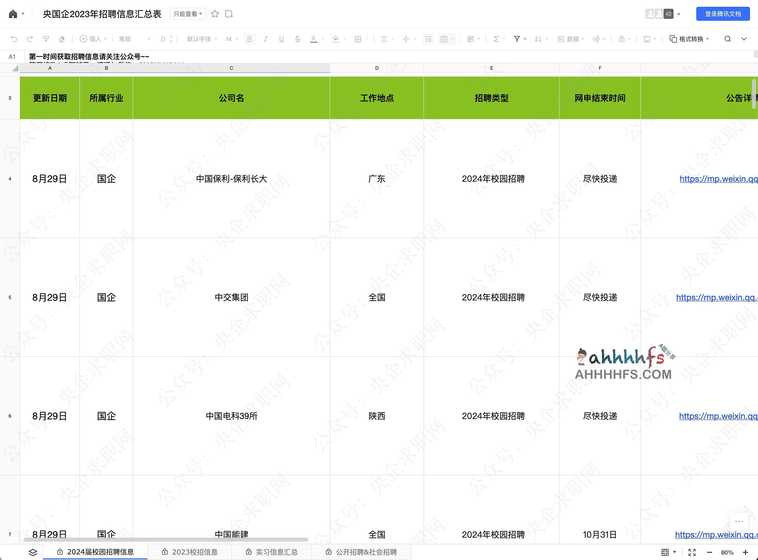 2024央国企招聘信息汇总 校招、社招、实习 2023央国企招聘信息汇总 校招、社招、实习