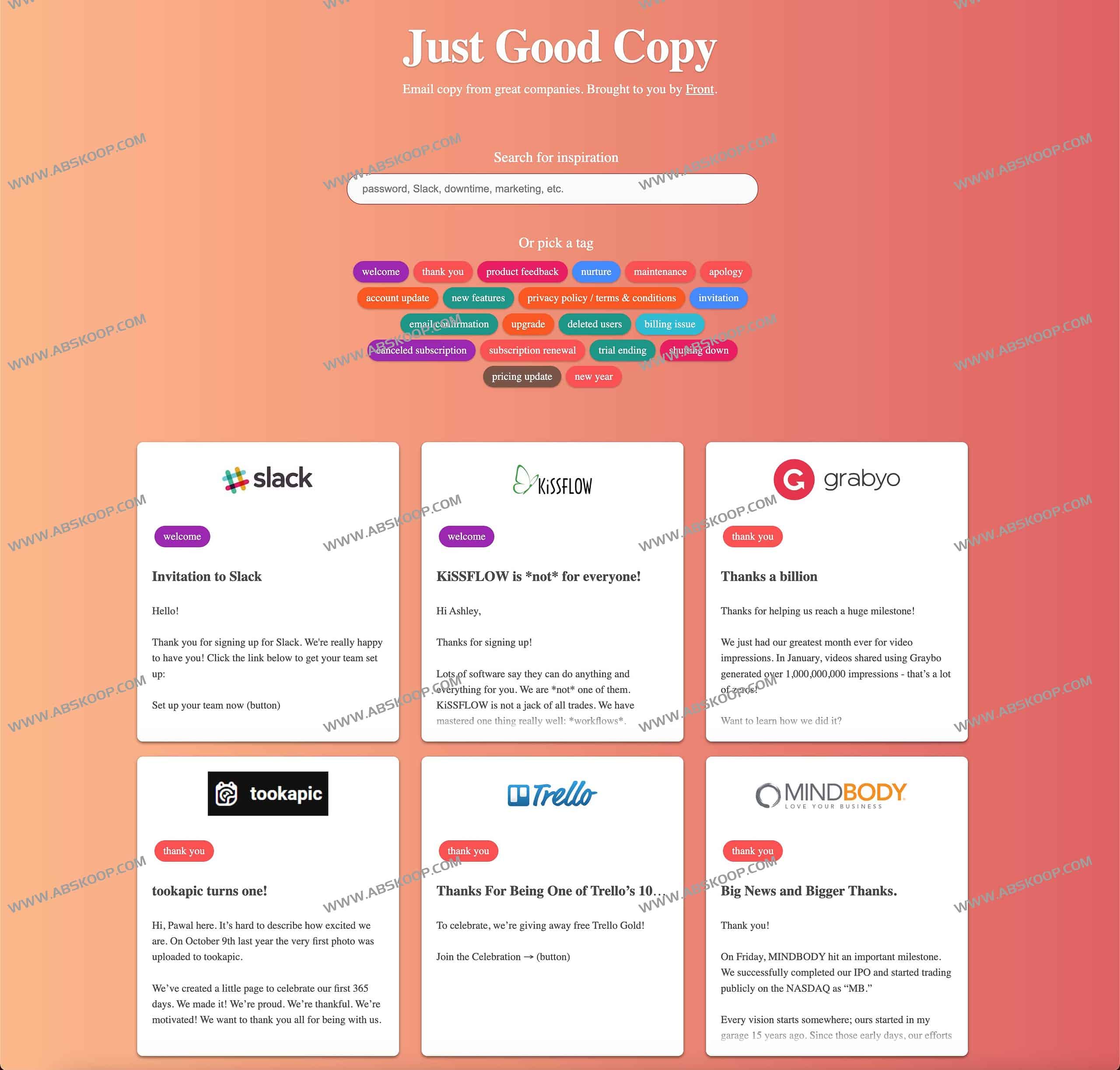 著名公司英文电子邮件模版-Good Email Copy 著名公司英文电子邮件模版-Good Email Copy