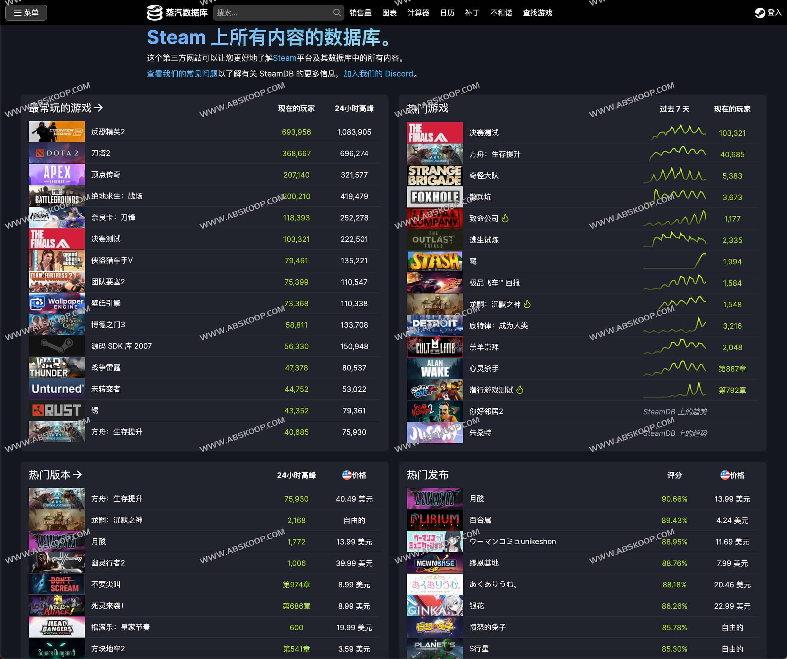 Steam价格历史追踪查询 Steam正版玩家省钱大法-SteamDB Steam价格历史追踪查询 Steam正版玩家省钱大法-SteamDB
