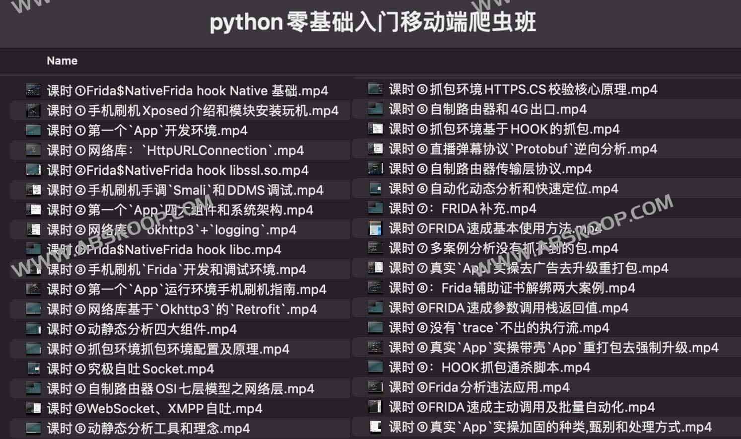 Python零基础入门移动端爬虫班 Python零基础入门移动端爬虫班