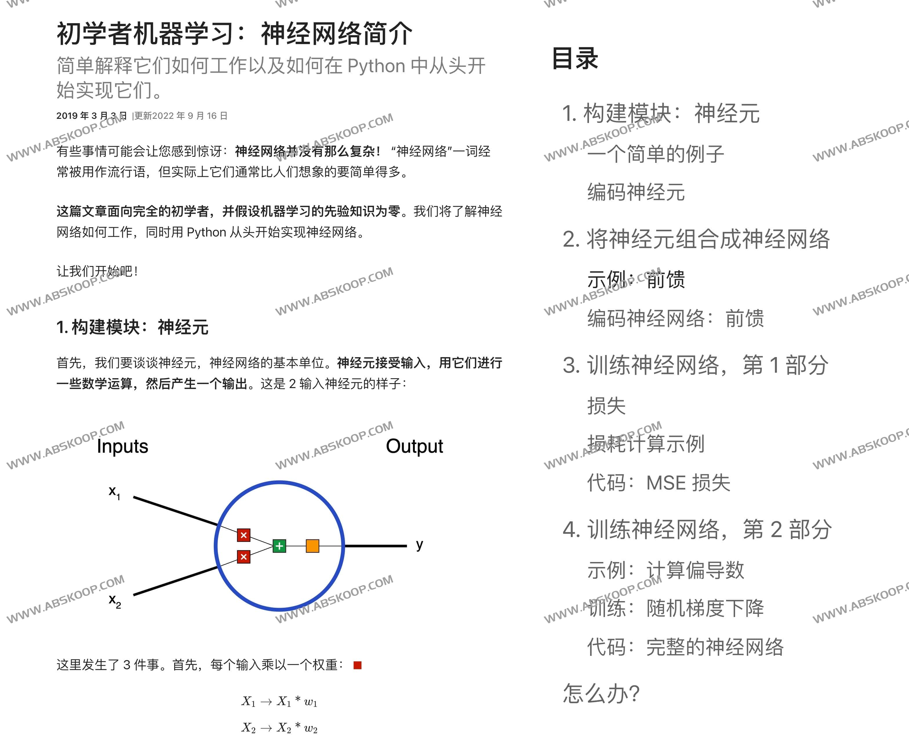 小白初学者的机器学习:神经网络入门介绍 小白初学者的机器学习:神经网络入门介绍