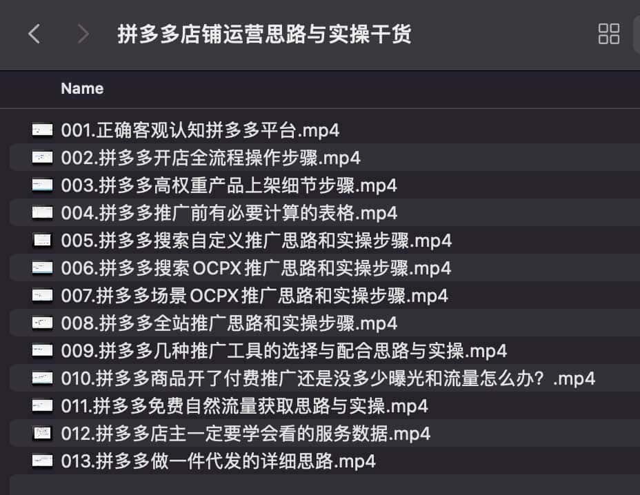 拼多多店铺运营思路与实操干货,当天入驻,当天开卖,稳定出单(13节课) 拼多多店铺运营思路与实操干货,当天入驻,当天开卖,稳定出单(13节课)