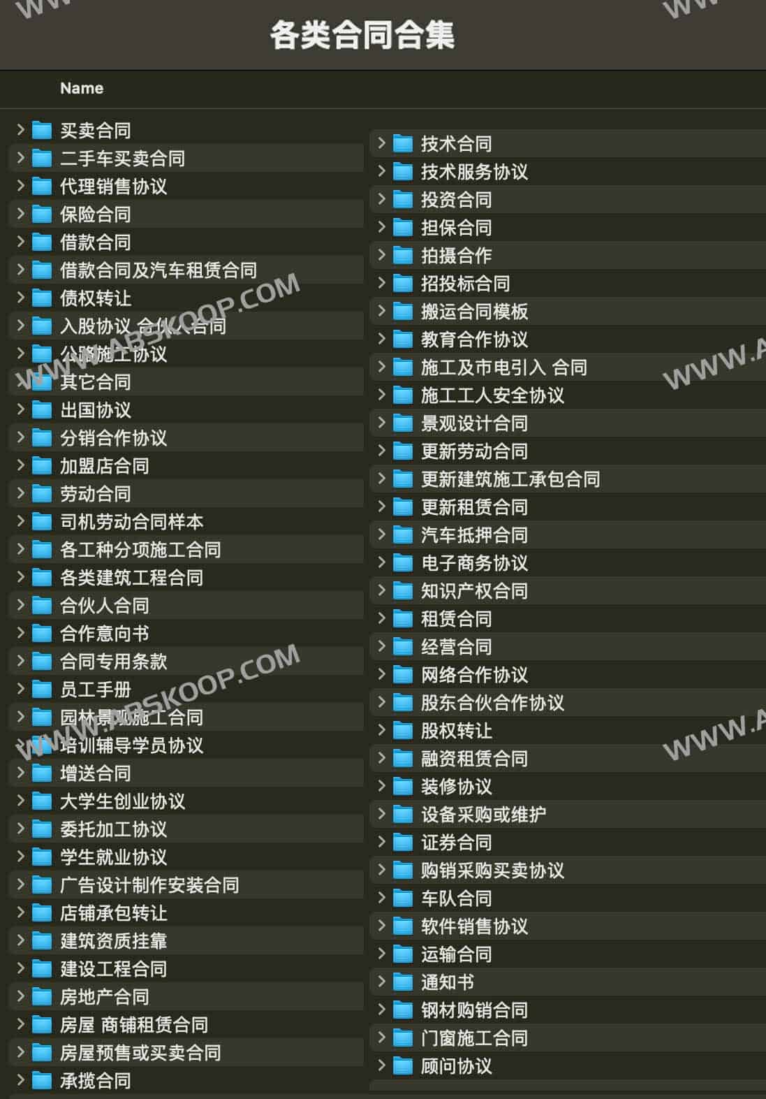 各类合同模版合集 各类合同模版合集