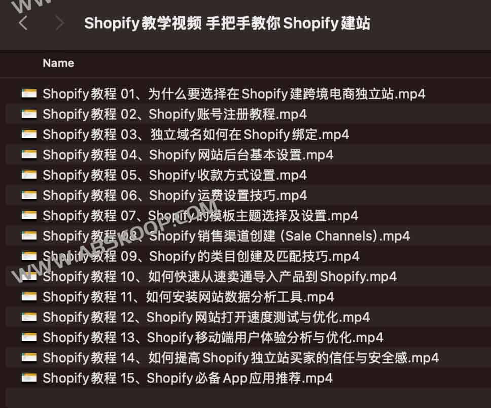 跨境电商 Shopify教学视频 手把手教你Shopify建站 Shopify教学视频 手把手教你Shopify建站