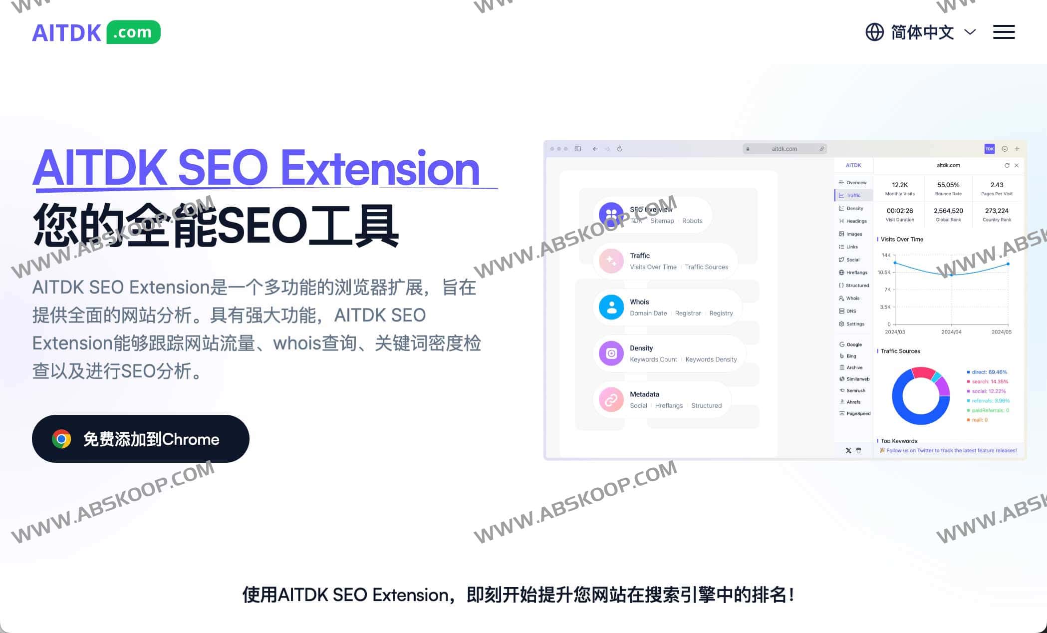 免费的 All-in-One SEO 插件 你的全能SEO工具-AITDK SEO Extension 免费的 All-in-One SEO 插件 你的全能SEO工具-AITDK SEO Extension
