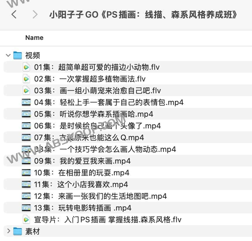 小阳子子GO《PS插画:线描、森系风格养成班》 小阳子子GO《PS插画:线描、森系风格养成班》
