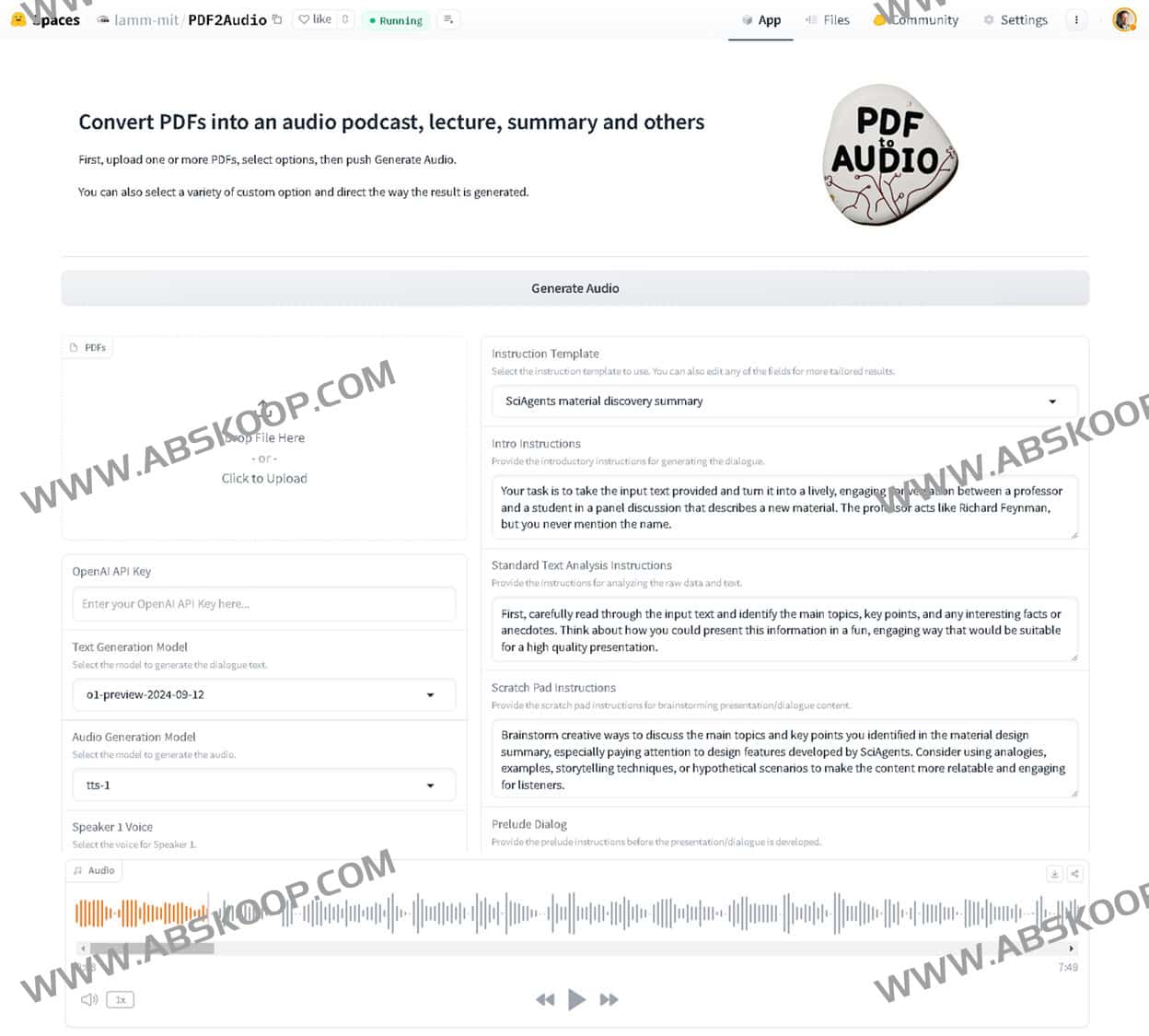 PDF to Audio Converter:AI将PDF 转换为音频播客、讲座、摘要等 PDF to Audio Converter:AI将PDF 转换为音频播客、讲座、摘要等