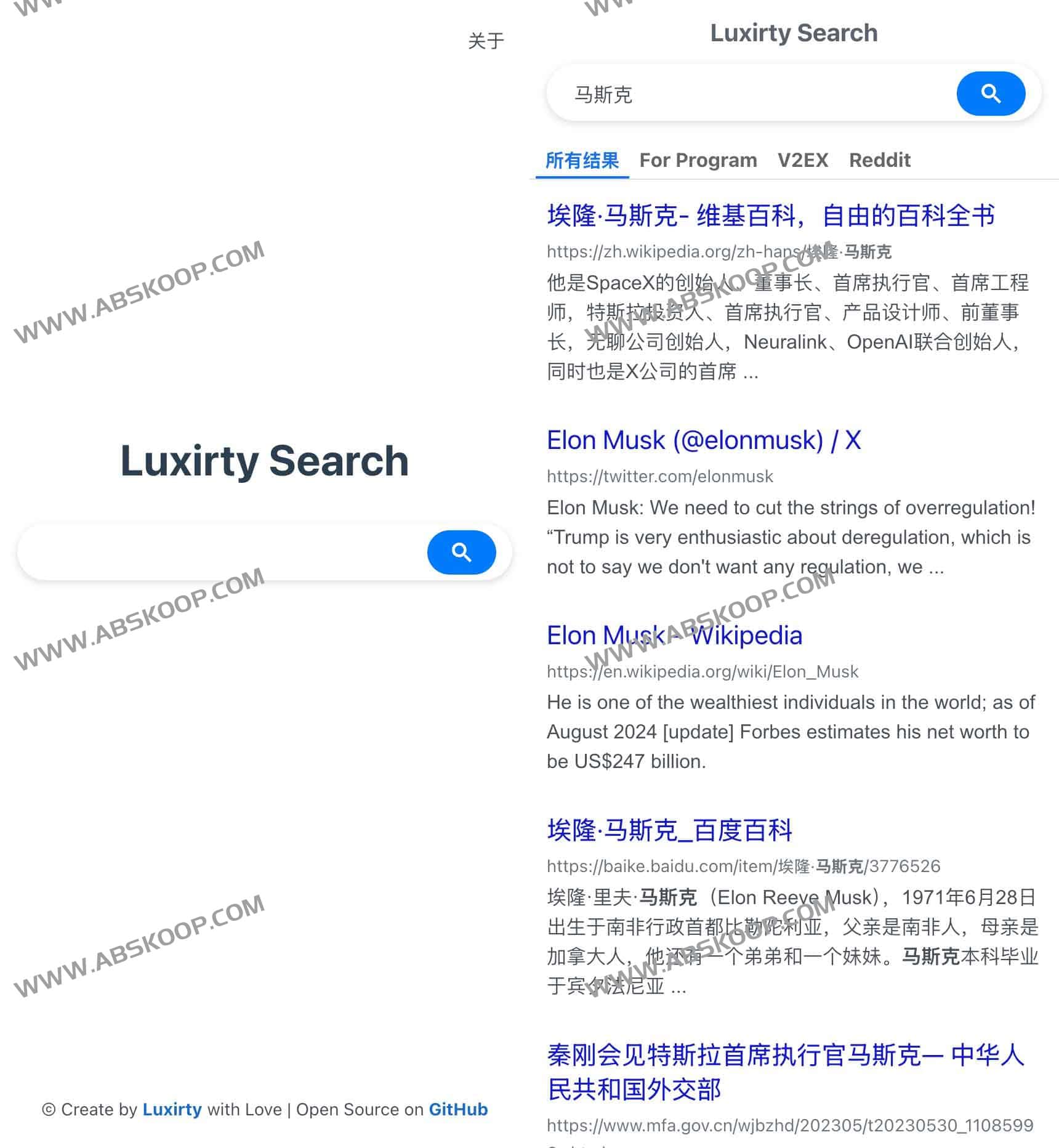 Luxirty Search:基于Google开源搜索引擎 屏蔽内容农场 无广告、无跟踪 Luxirty Search:基于Google开源搜索引擎 屏蔽内容农场 无广告、无跟踪