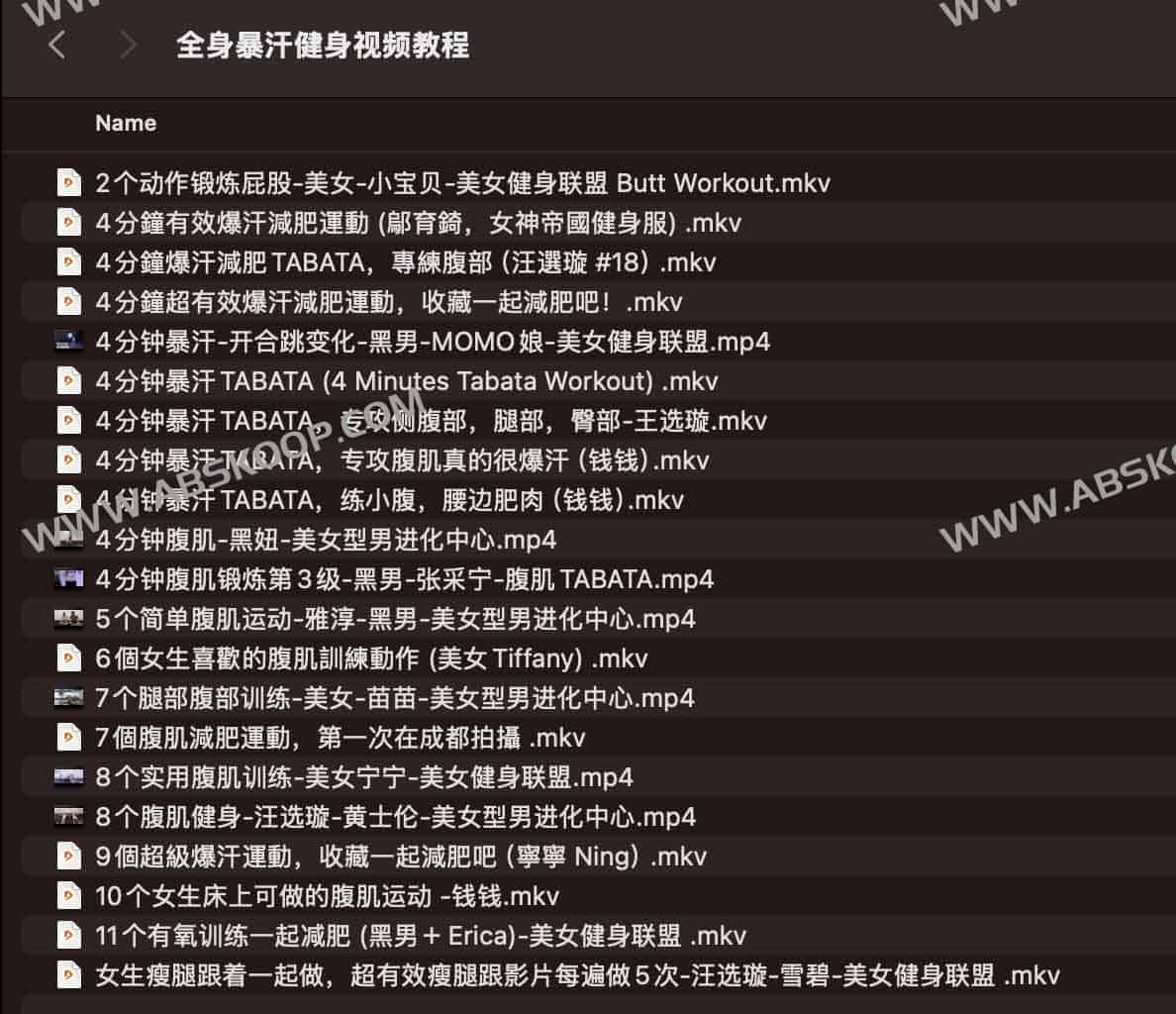 全身暴汗健身视频教程 全身暴汗健身视频教程