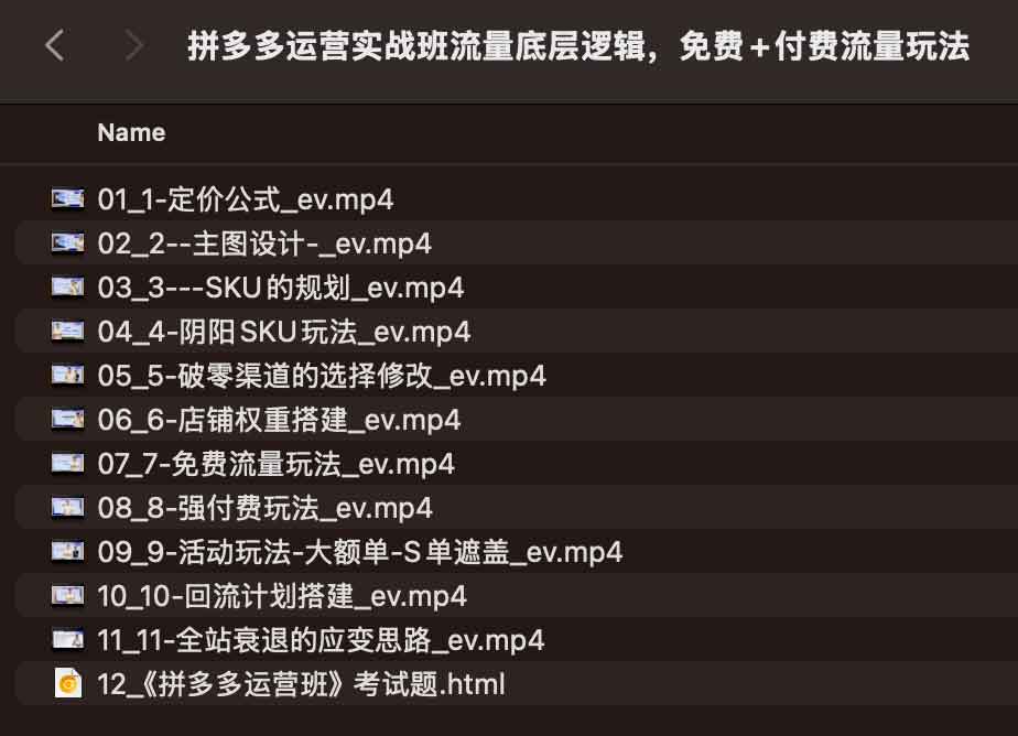 拼多多运营实战班流量底层逻辑,免费+付费流量玩法 拼多多运营实战班流量底层逻辑,免费+付费流量玩法