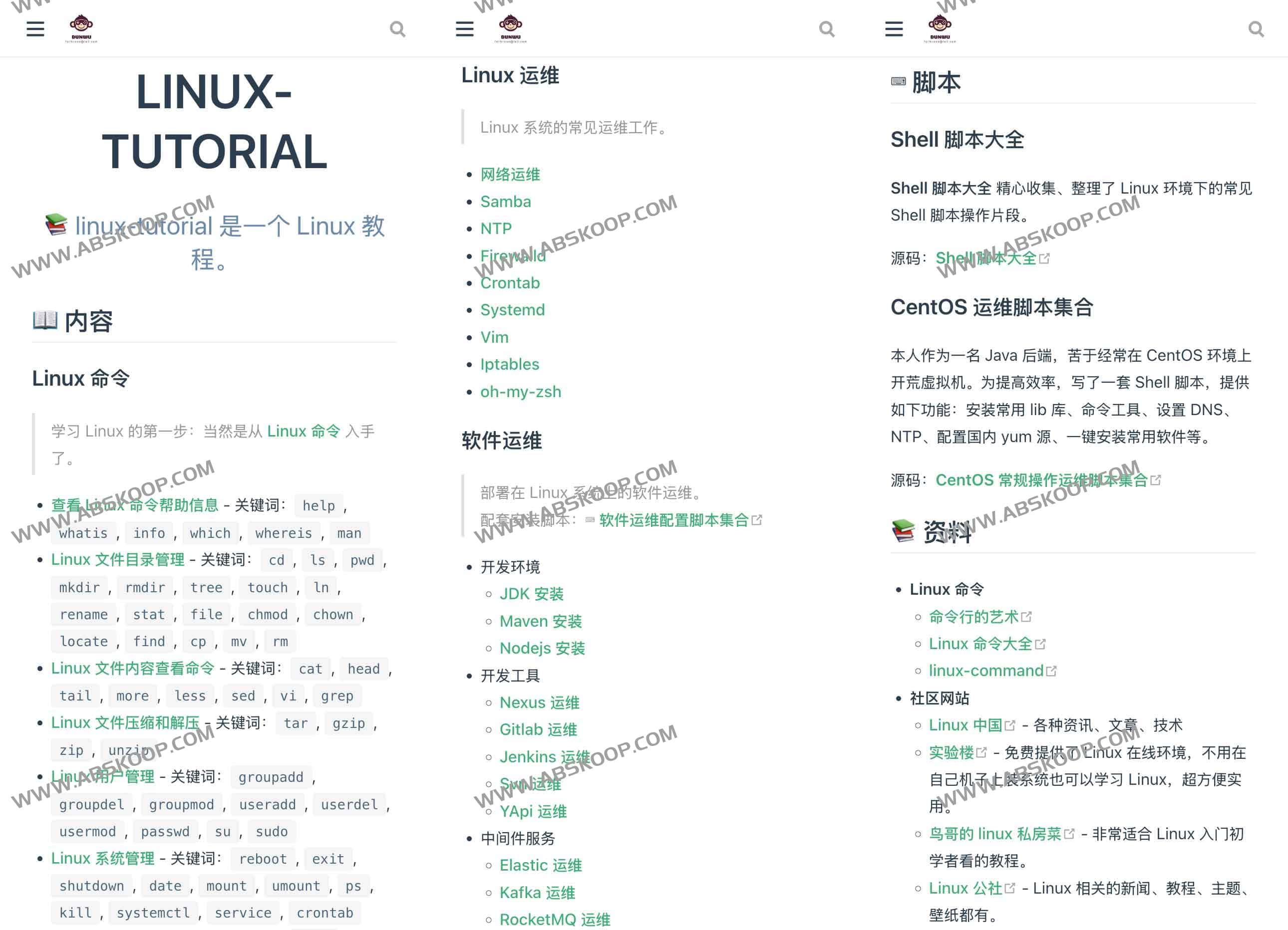 全面详细的Linux 教程:linux-tutorial linux-tutorial:全面详细的Linux 教程