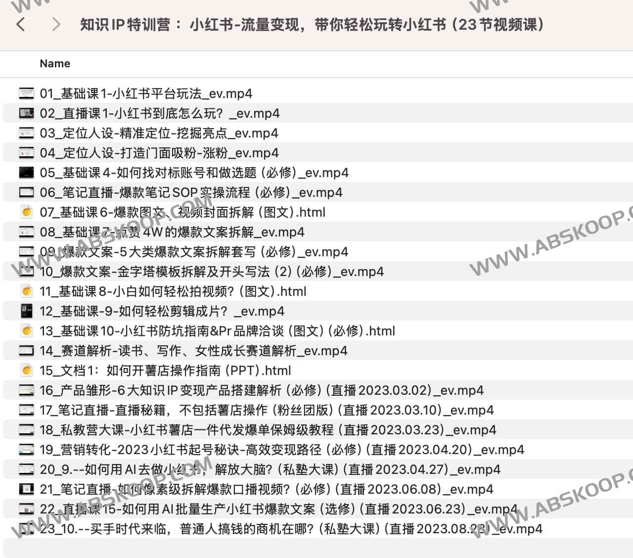 知识IP特训营 :小红书-流量变现,带你轻松玩转小红书(23节视频课) 知识IP特训营 :小红书-流量变现,带你轻松玩转小红书(23节视频课)