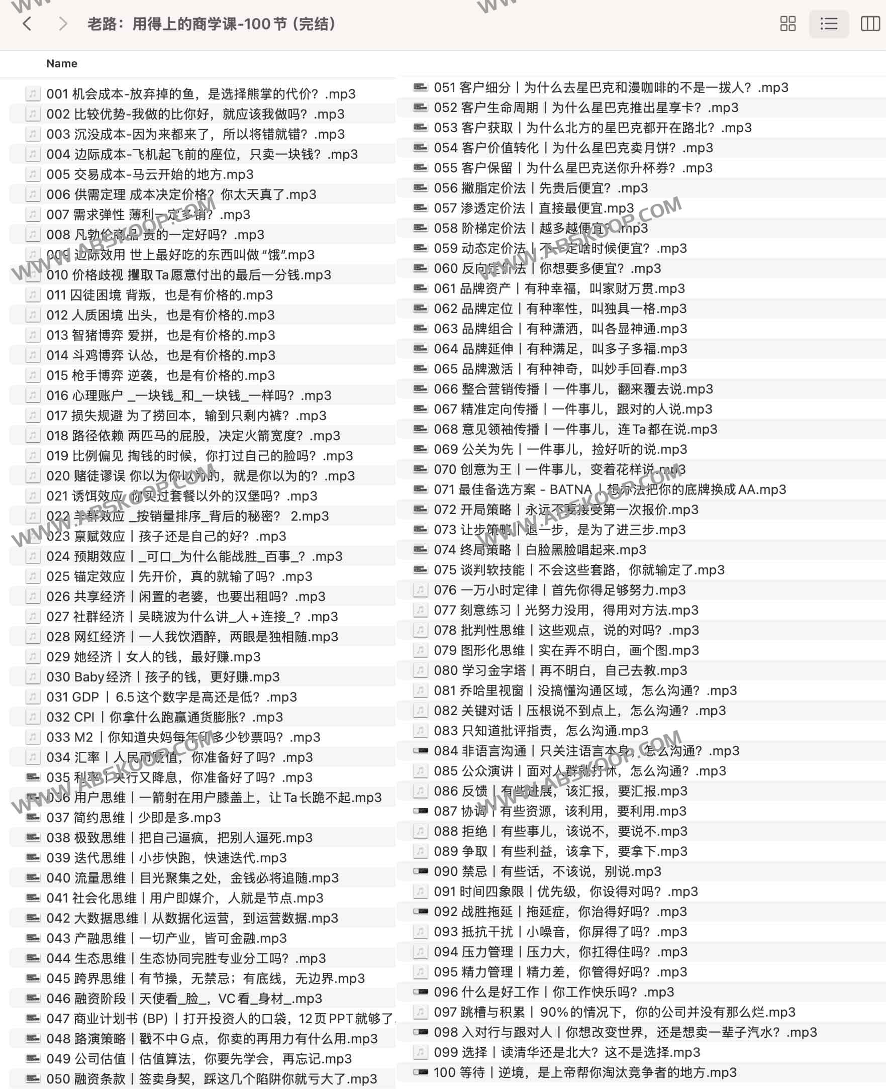 老路:用得上的商学课-100节(完结) 老路:用得上的商学课-100节(完结)