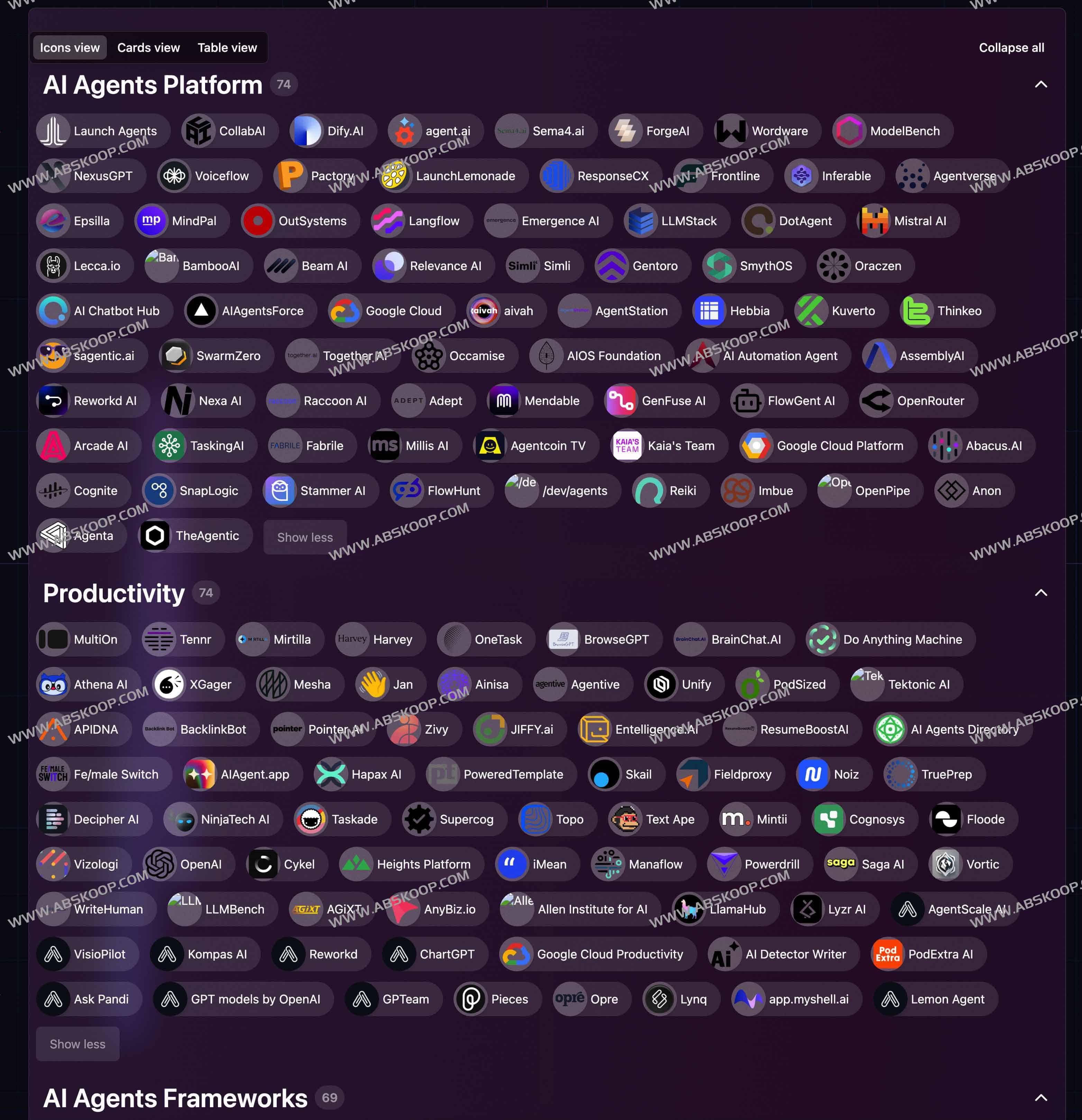 Agents Marketplace:超级丰富的Agents应用市场 Agents Marketplace:超级丰富的Agents应用市场
