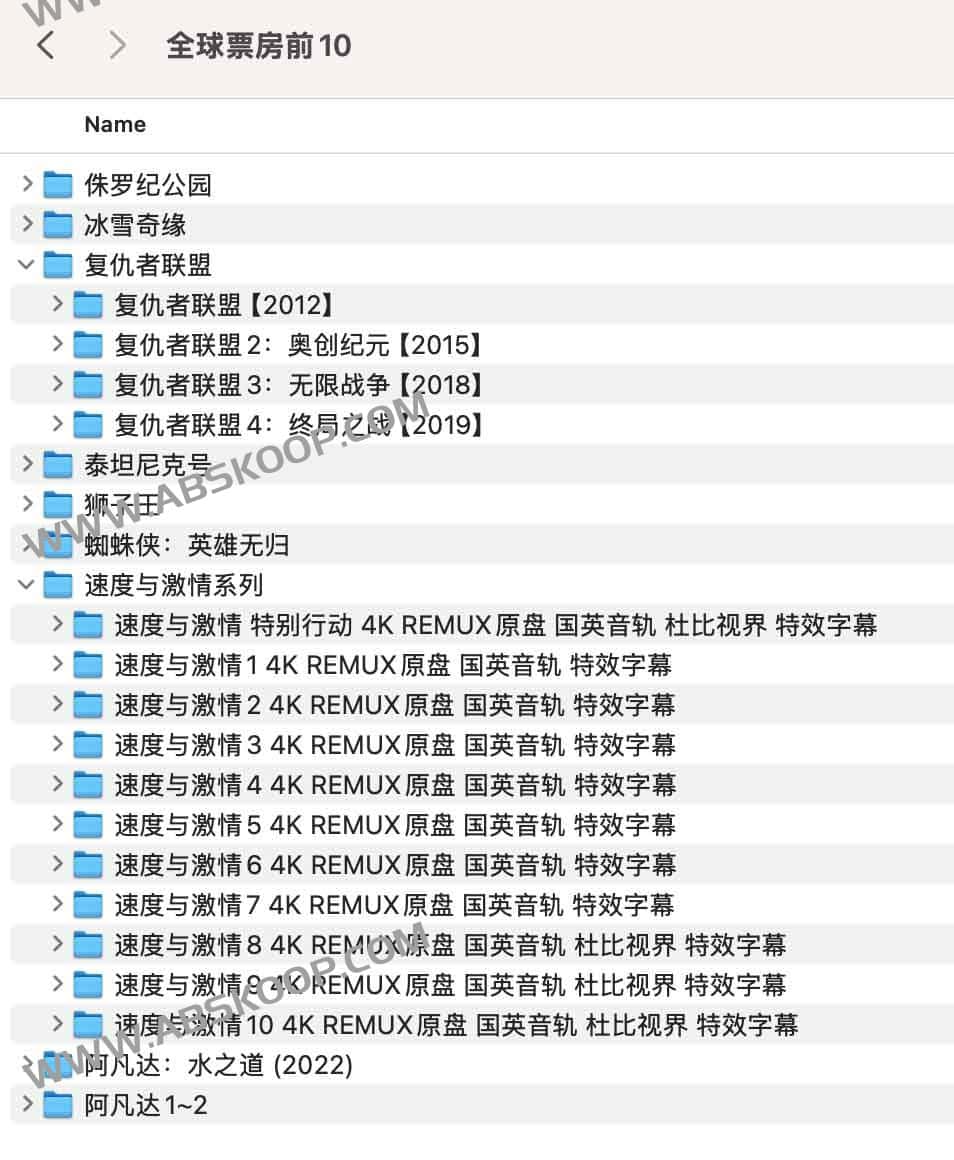 全球电影史票房前10 4K画质 全球电影史票房前10 4K画质