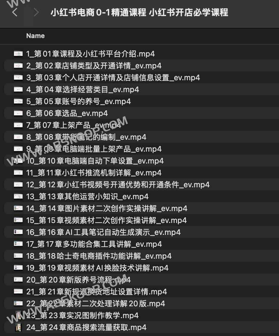 小红书电商0-1精通课程 小红书开店必学课程 小红书电商0-1精通课程 小红书开店必学课程