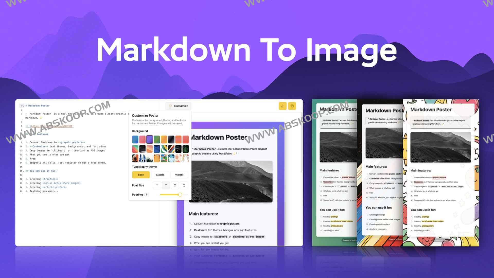 Markdown Poster - 免费Markdown转图片工具|优雅图文海报制作与社交媒体分享 Markdown Poster - 免费Markdown转图片工具|优雅图文海报制作与社交媒体分享