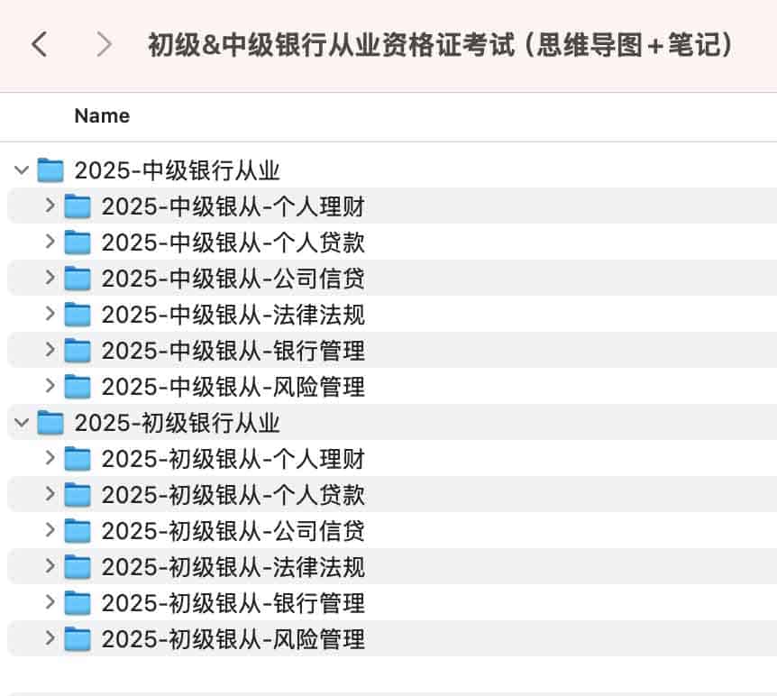 2025年初级&中级银行从业资格证考试(思维导图+笔记) 2025年初级&中级银行从业资格证考试(思维导图+笔记)