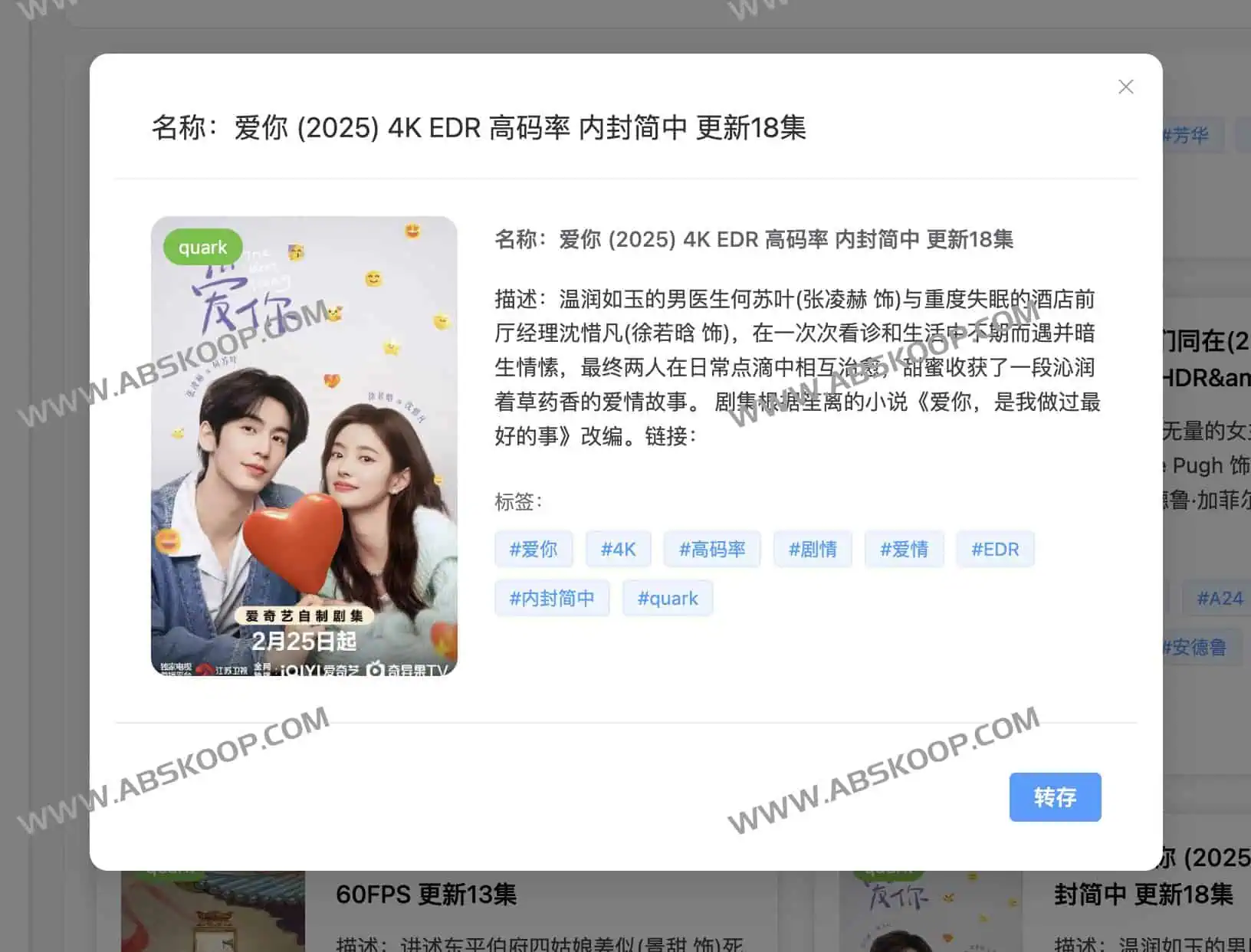 CloudSaver:基于Vue 3与Express的智能网盘资源搜索与转存工具 PC资源详情