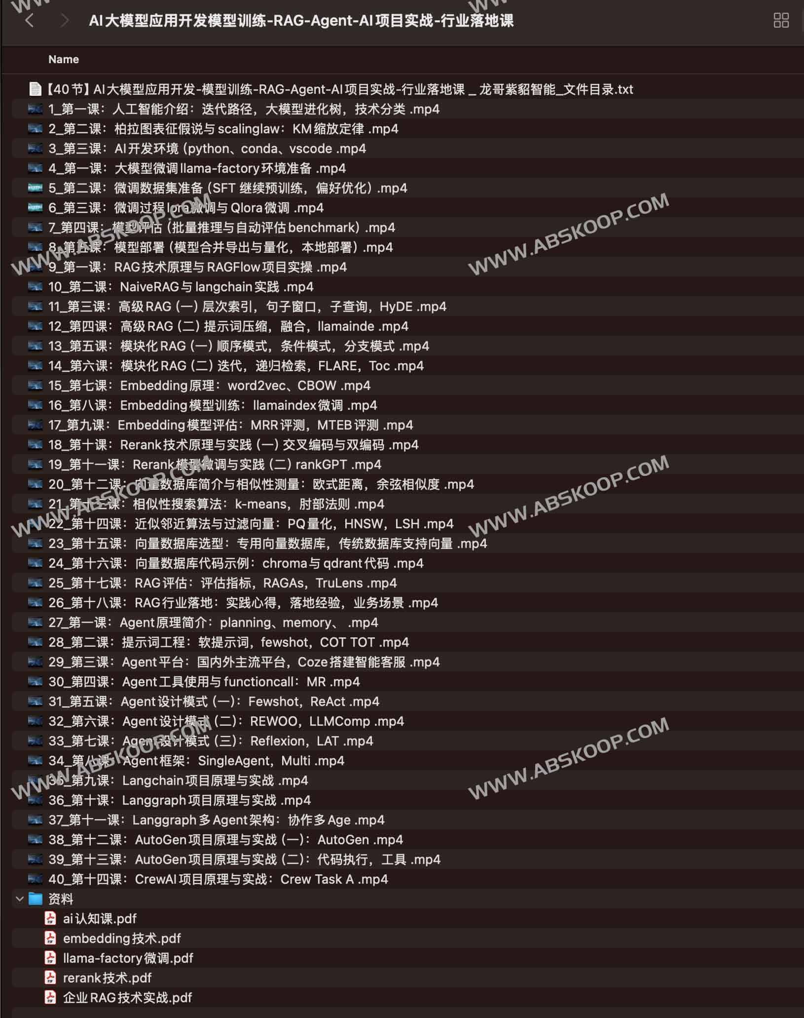 AI大模型应用开发模型训练-RAG-Agent-AI项目实战-行业落地课 AI大模型应用开发模型训练-RAG-Agent-AI项目实战-行业落地课