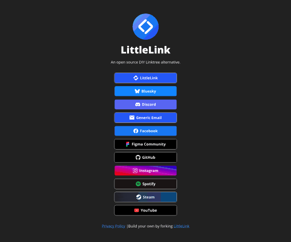 LittleLink:开源轻量级的 DIY Linktree 替代品 LittleLink:开源轻量级的 DIY Linktree 替代品