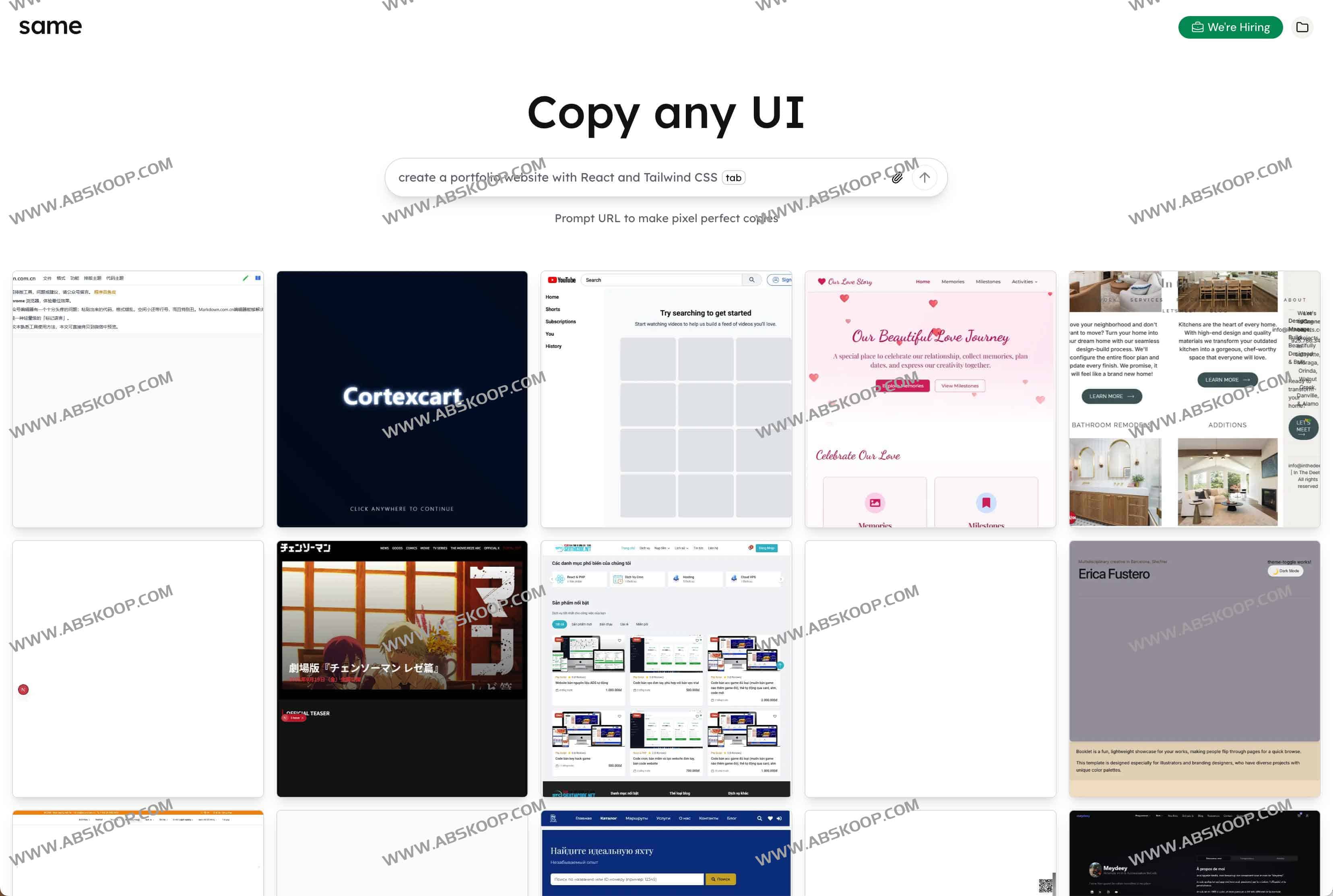 Same.new :UI克隆神器 一键复刻网页代码+自动部署 Same.new :UI克隆神器 一键复刻网页代码+自动部署