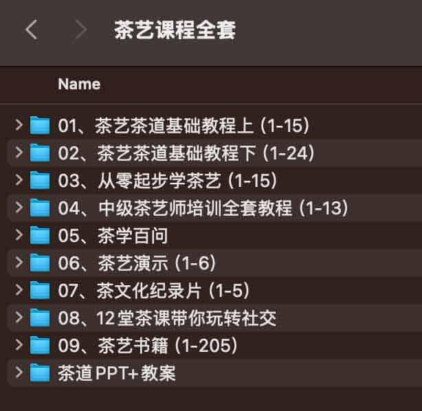 茶艺课程全套 茶艺课程全套