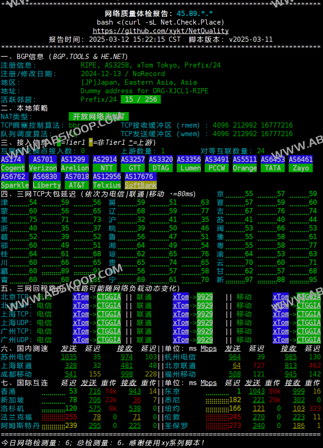 NetQuality:跨平台网络质量检测工具|BGP诊断+三网测速+全球覆盖 IPv4