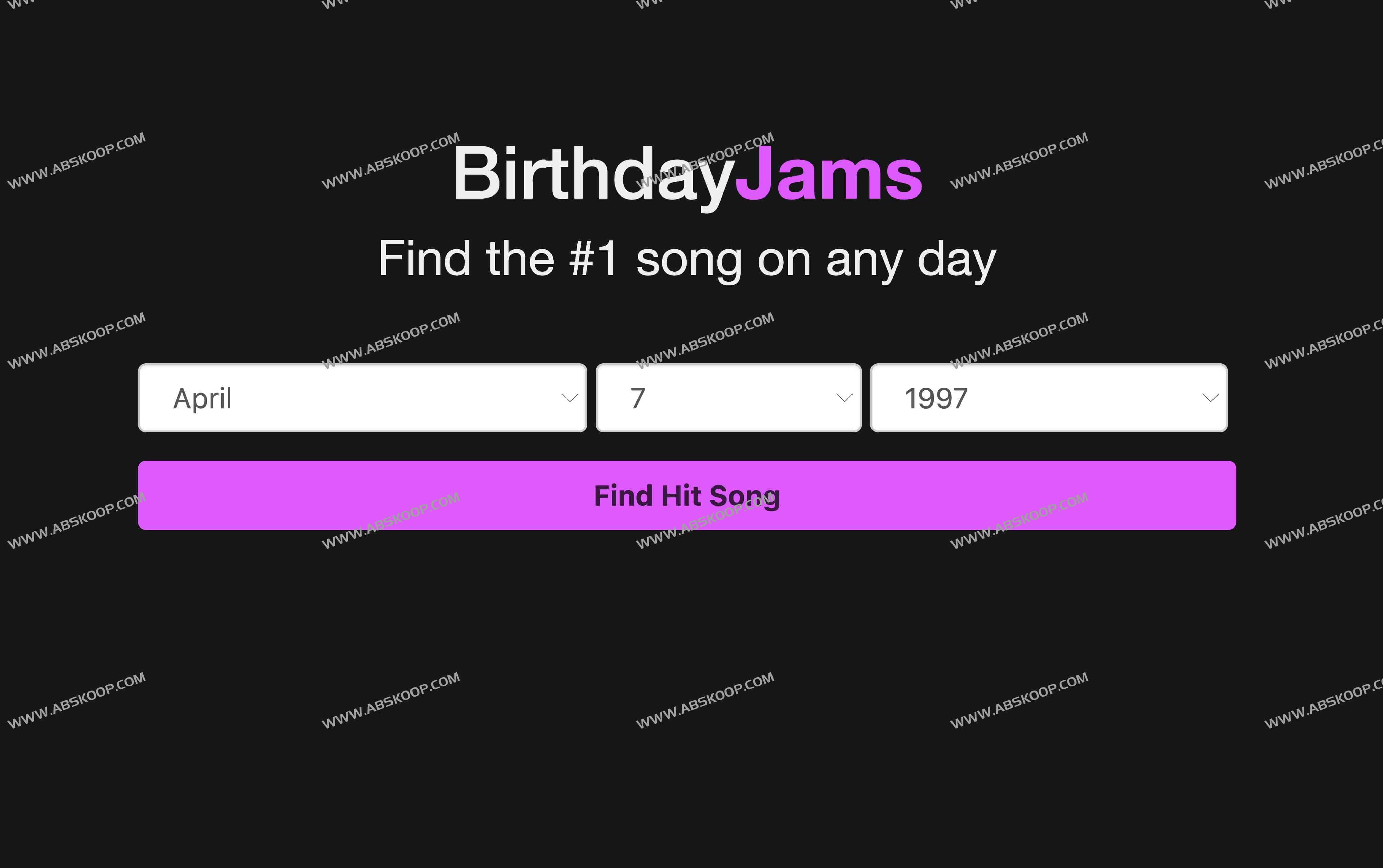 BirthdayJams:探索你出生当天的热门金曲 BirthdayJams:探索你出生当天的热门金曲