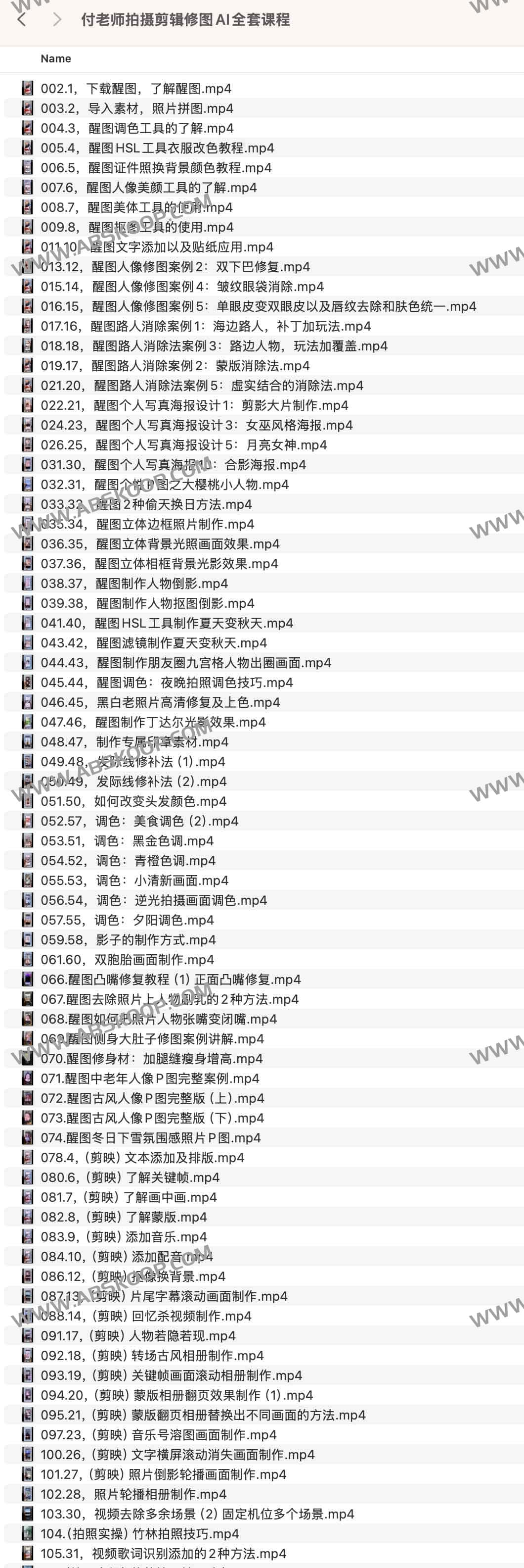 付老师拍摄剪辑修图AI全套课程 付老师拍摄剪辑修图AI全套课程