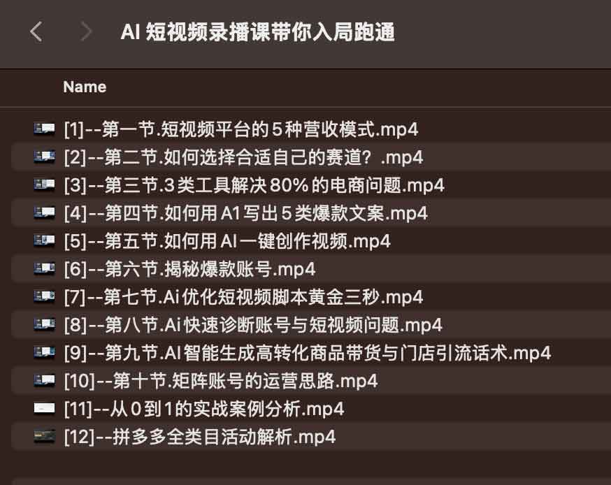 AI 短视频录播课带你入局跑通 AI 短视频录播课带你入局跑通