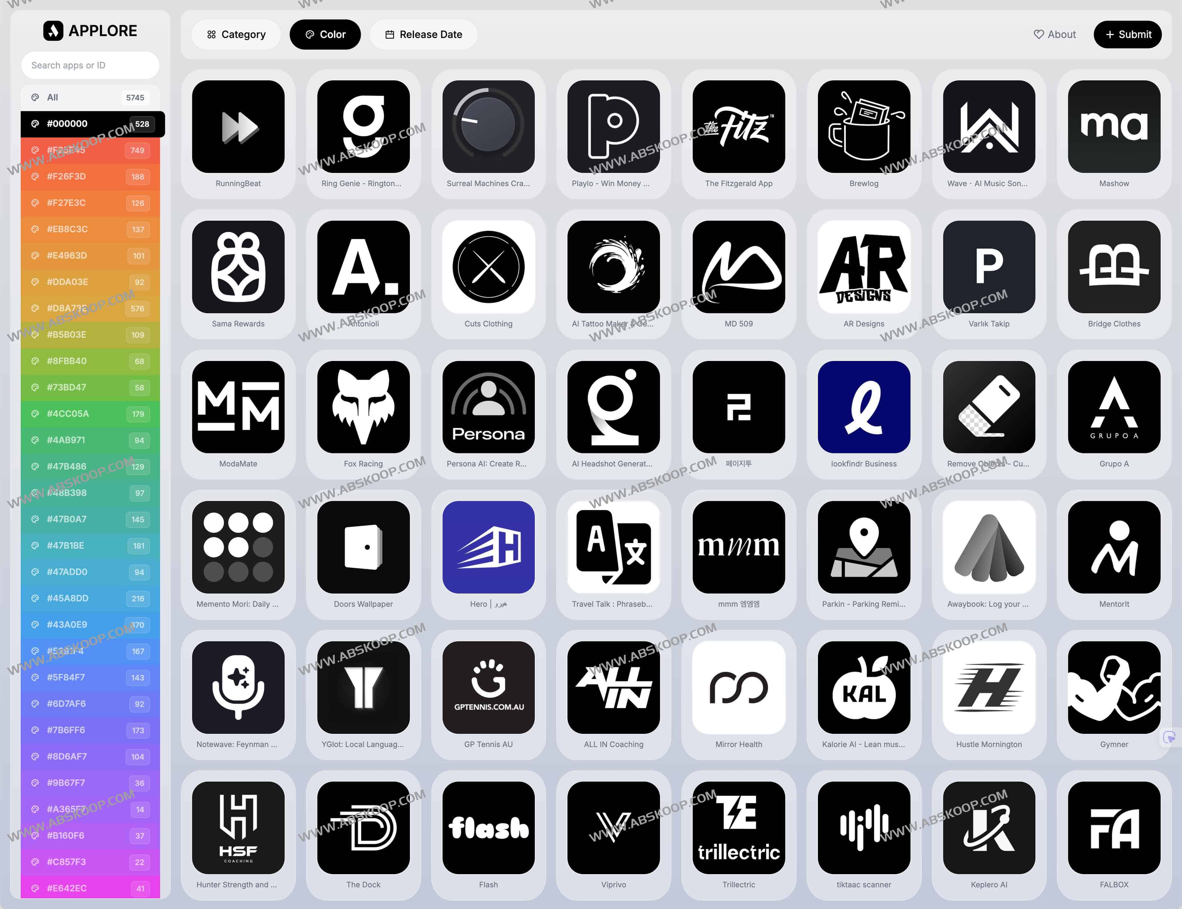 APPLORE:一站式应用图标灵感与配色分析平台 APPLORE:一站式应用图标灵感与配色分析平台